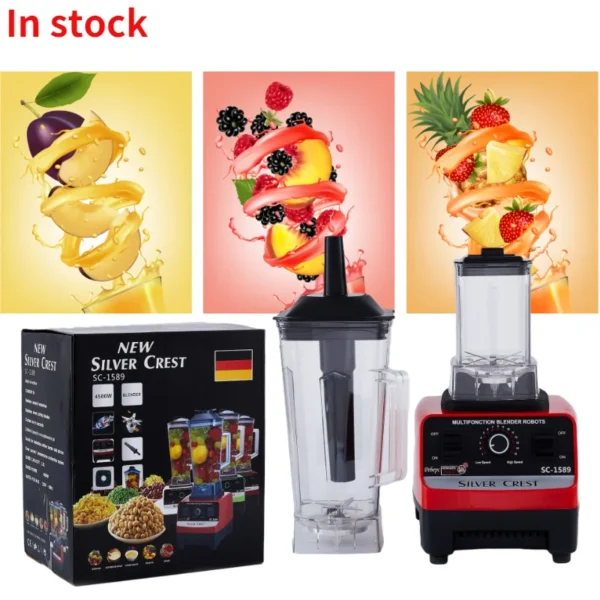 2L 3000/4500W Silver Crest SC-1589 Big Powerful Smoothies Large Commercial Blender - Image 5