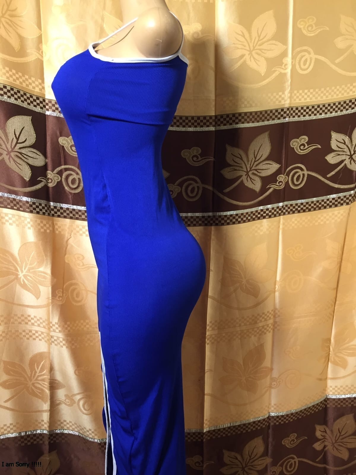 Women's Royal Blue Sleeveless Bodycon mini dress - Image 3