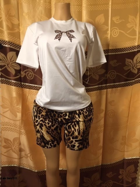 Girls' Summer Fashion Leopard Print Bow Design T-Shirt